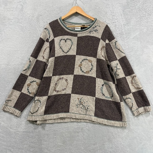 Christopher & Banks Sweaters - Vintage Christopher & Banks Sweater Women 2X Hand‎ Embroidered Sweater 90s Boho